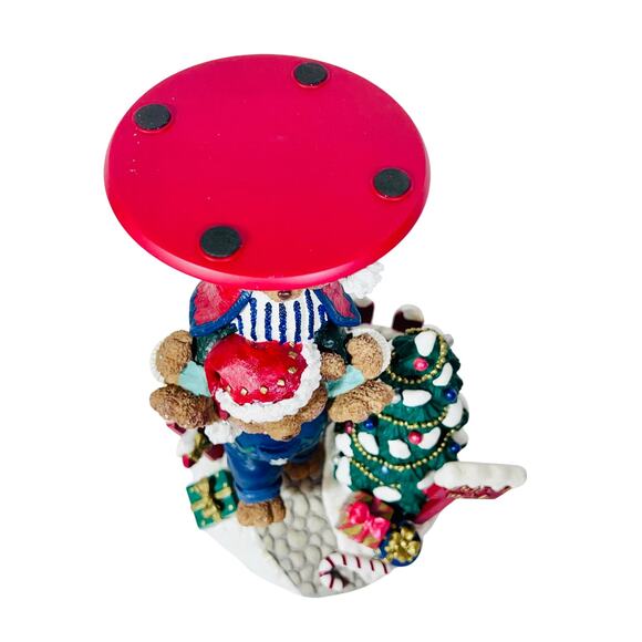 Ceramic Christmas Bear Stand And Cookie Plate "Cookies For Santa" 13" Tall - Picture 8 of 16